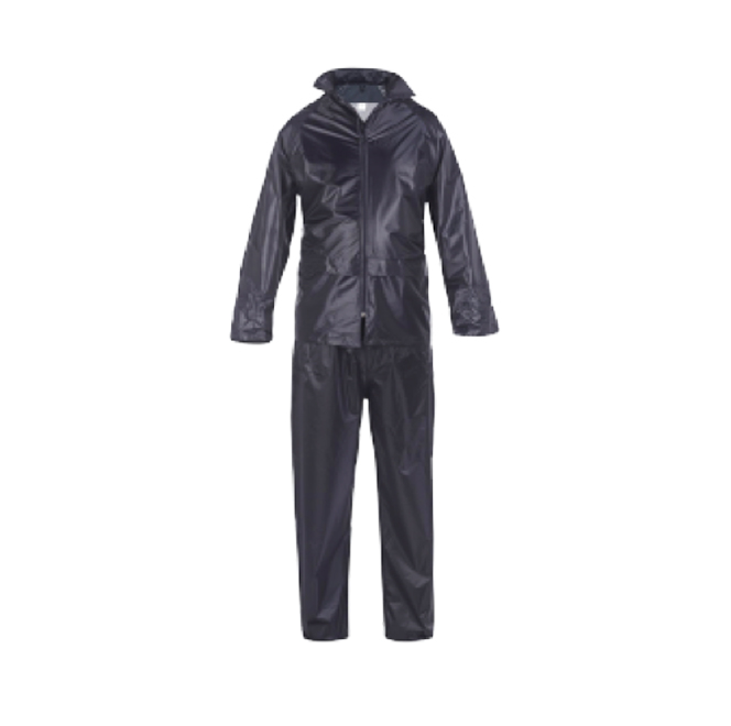 Nylon PVC Waterproof Rainsuit Navy